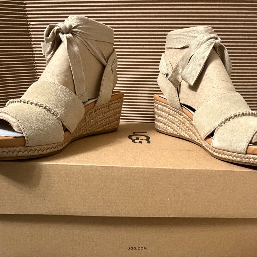 UGG Women's Cream Espadrille Wedges